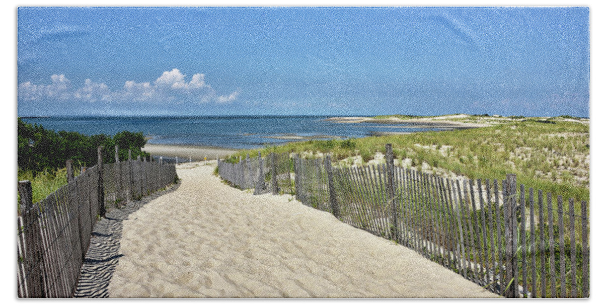 Cape Henlopen State Park Beach Sheet featuring the photograph Beach Path at Cape Henlopen State Park - The Point - Delaware by Brendan Reals