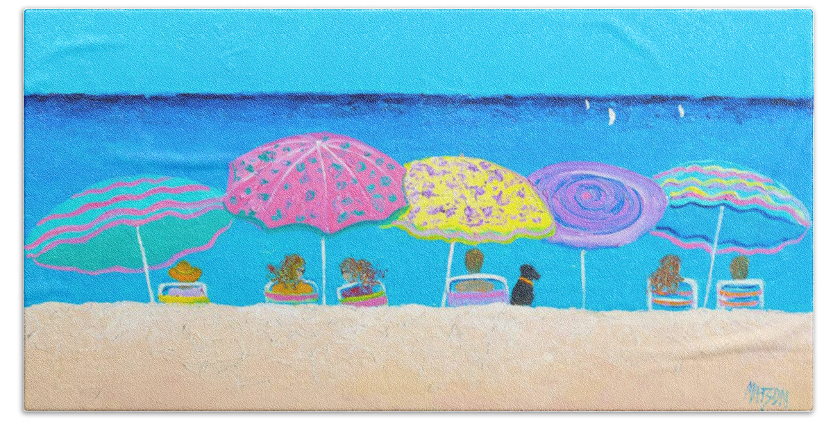 Beach Beach Towel featuring the painting Beach sands Perfect Tans by Jan Matson