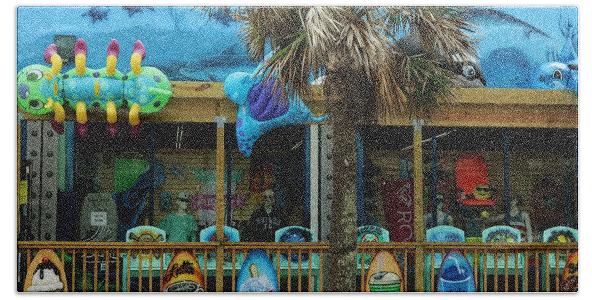 Florida Beach Towel featuring the photograph Beach Storefront by Christopher James