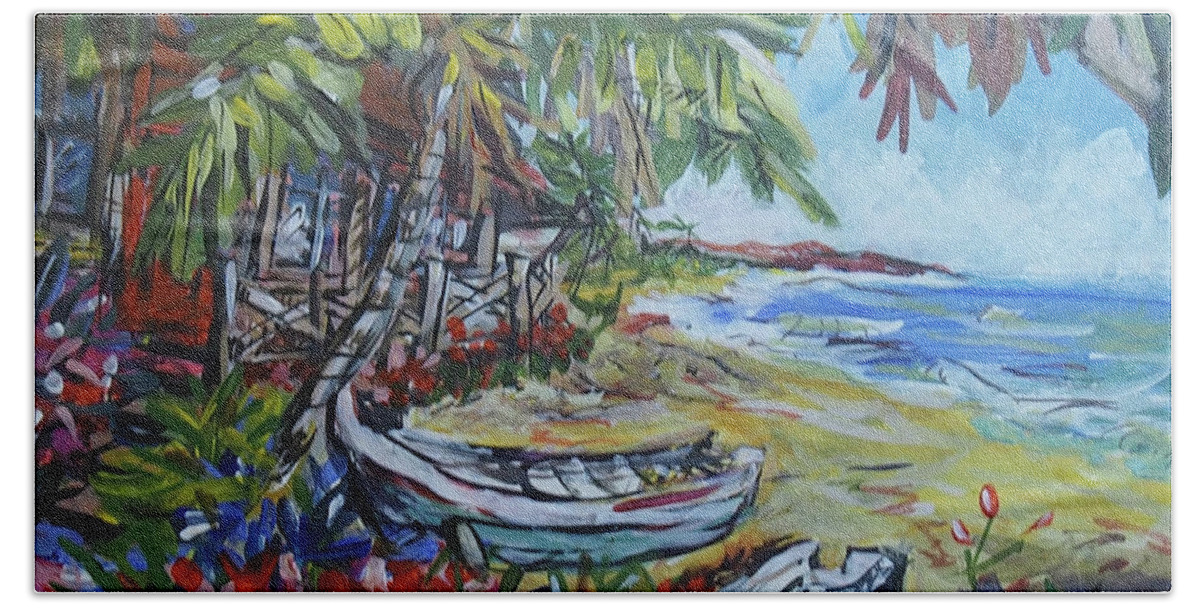 Beach Beach Towel featuring the painting Beach Time by Joseph Mora