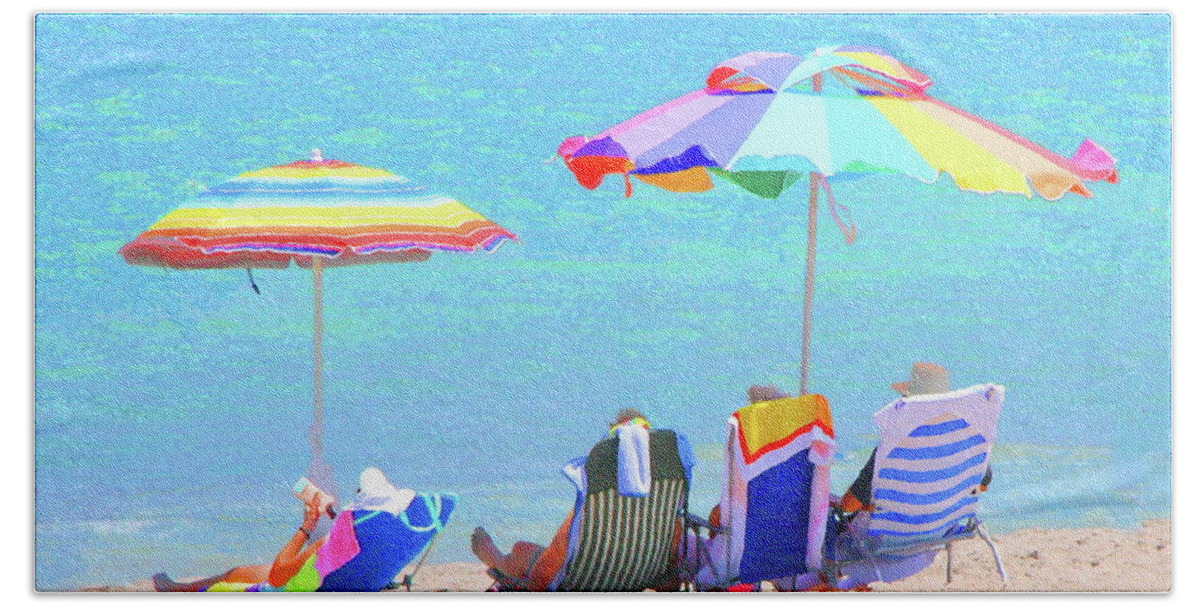 Cocoa Beach Beach Towel featuring the photograph Beach Umbrellas by W Gilroy