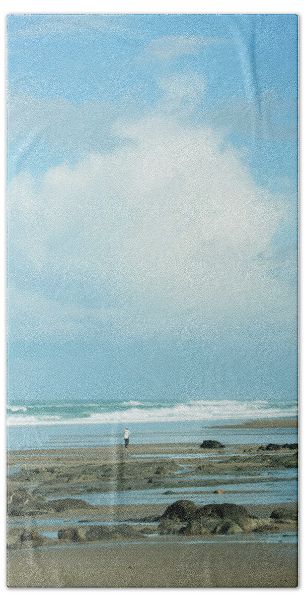 Beach Walk Beach Sheet featuring the photograph Beach Walk by Mary Jo Allen