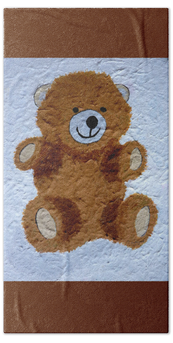Teddy Bears Beach Sheet featuring the painting Bear Hug by Pj LockhArt