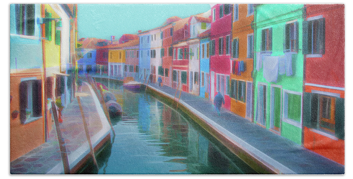 2017 Beach Sheet featuring the digital art Beautiful Burano Venice Italy by Jack Torcello