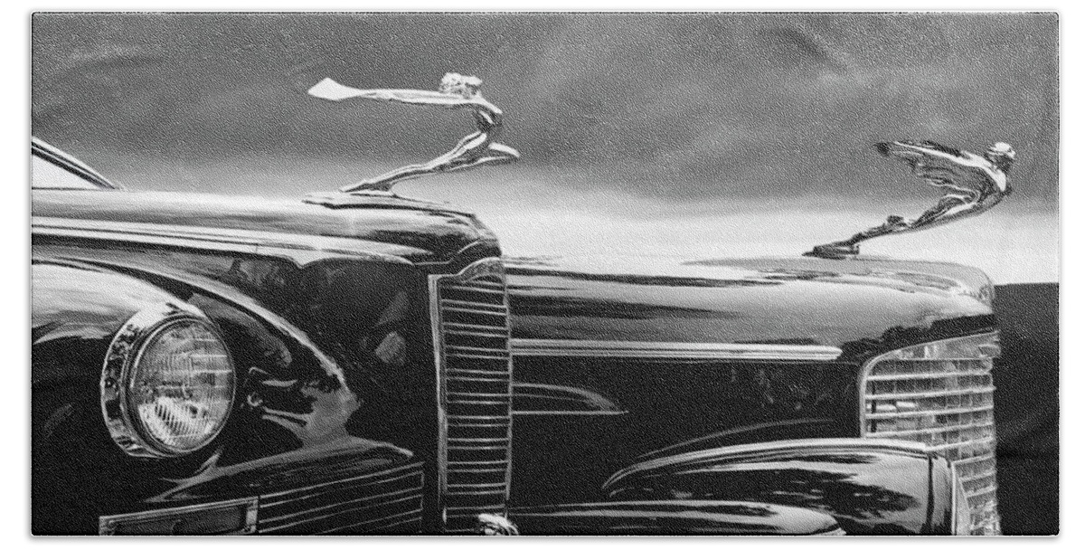 Automobiles Beach Towel featuring the digital art Beautiful Lady Hood Ornaments by Larry Butterworth