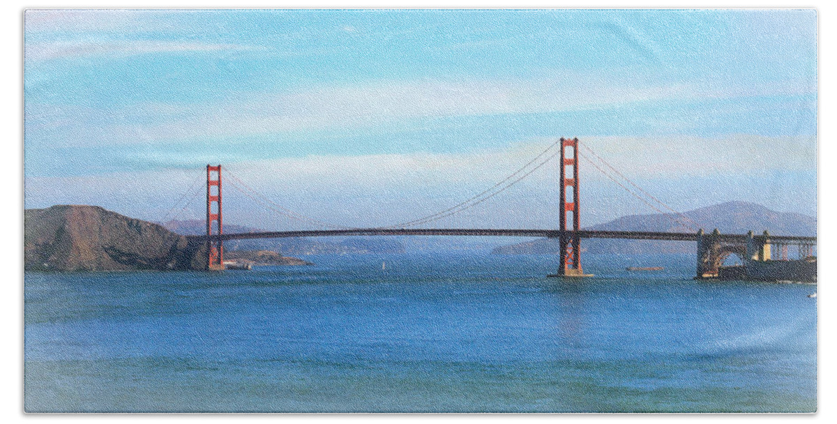 Beautiful Morning At The Golden Gate Beach Towel featuring the photograph Beautiful Morning at the Golden Gate by Bonnie Follett