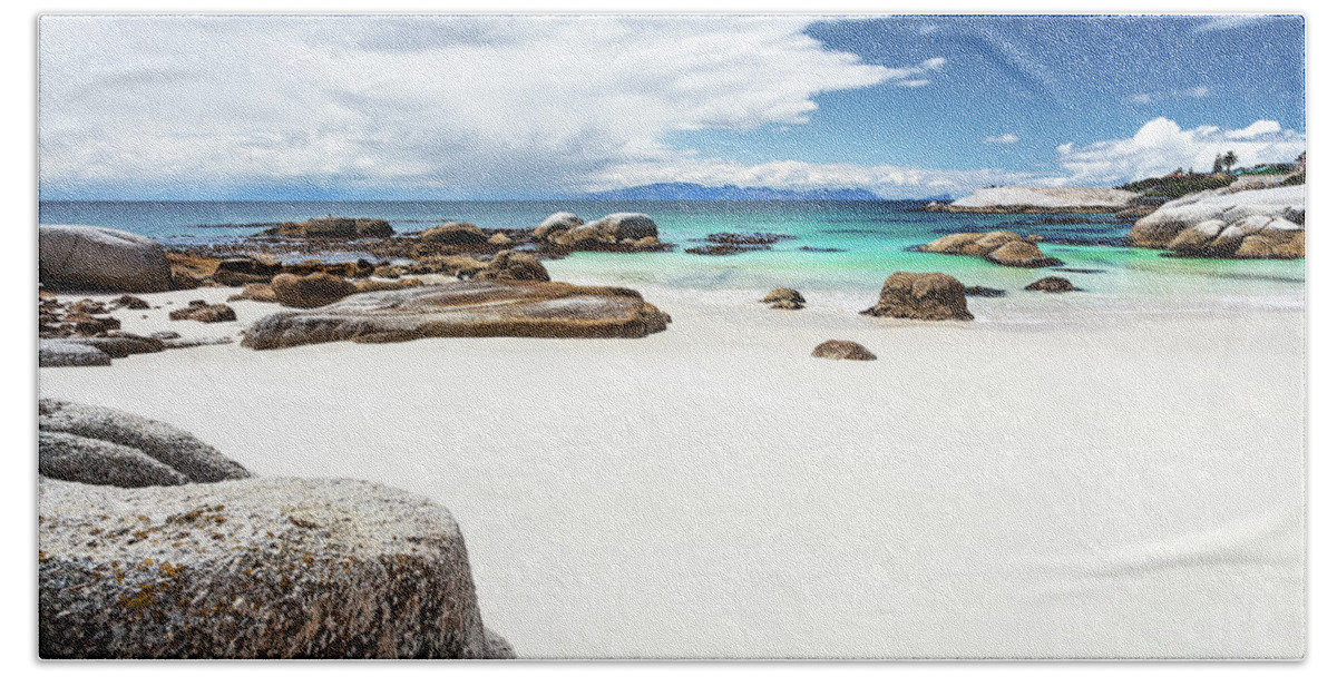 Africa Beach Towel featuring the photograph Beautiful South African beach landscape by Anna Om