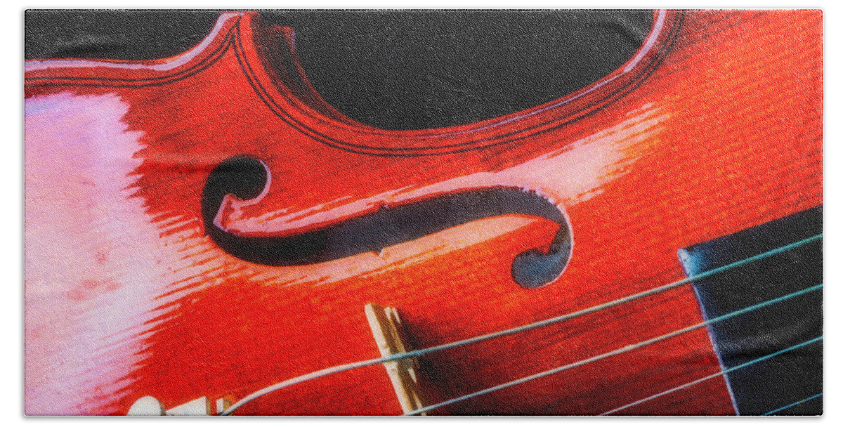 Violin Beach Towel featuring the photograph Beautiful Violin Close Up by Garry Gay