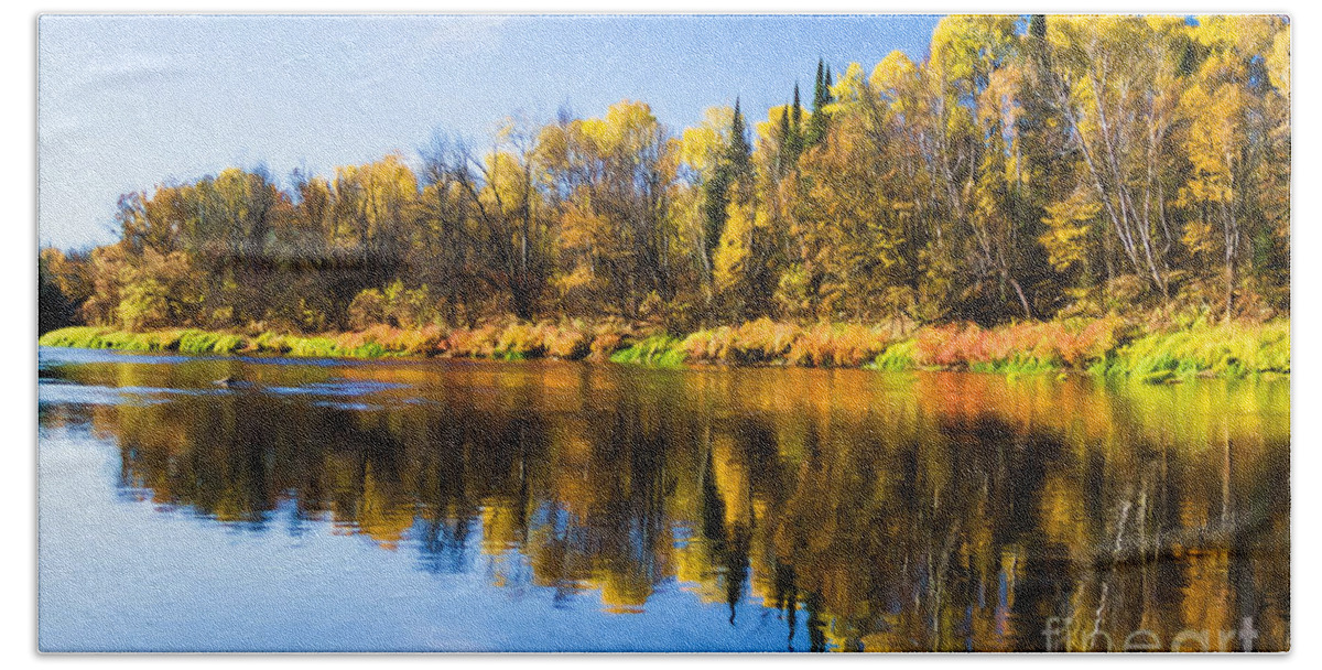 Minnesota Beach Towel featuring the photograph Beauty on the Big Fork by Lori Dobbs
