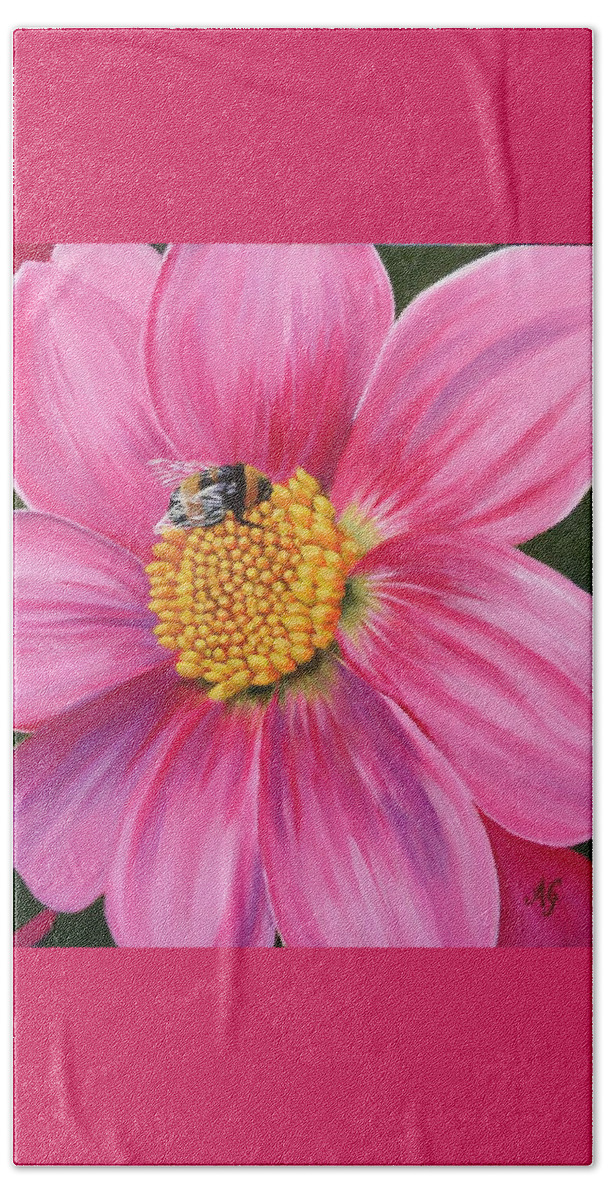 Australia Beach Sheet featuring the painting Bee-utiful 2 by Anne Gardner