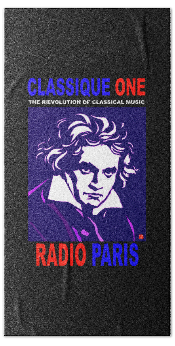 Beethoven Beach Sheet featuring the digital art Beethoven Classique One Radio Paris by Ran Andrews