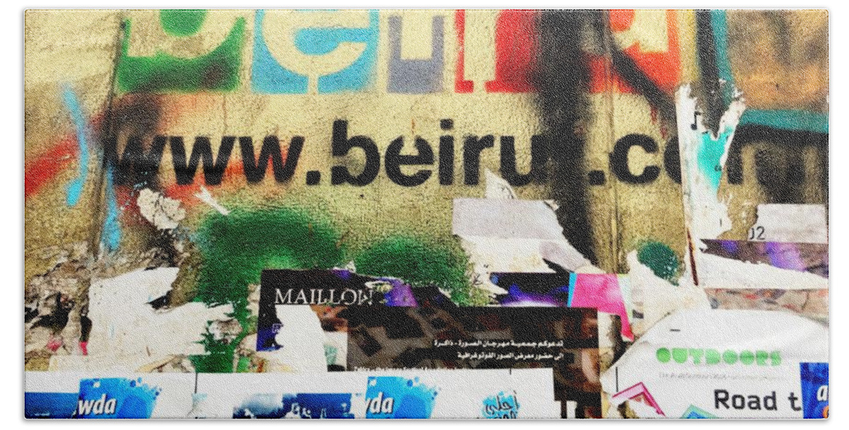 Beirut Beach Sheet featuring the photograph Beirut Sprayed by Funkpix Photo Hunter