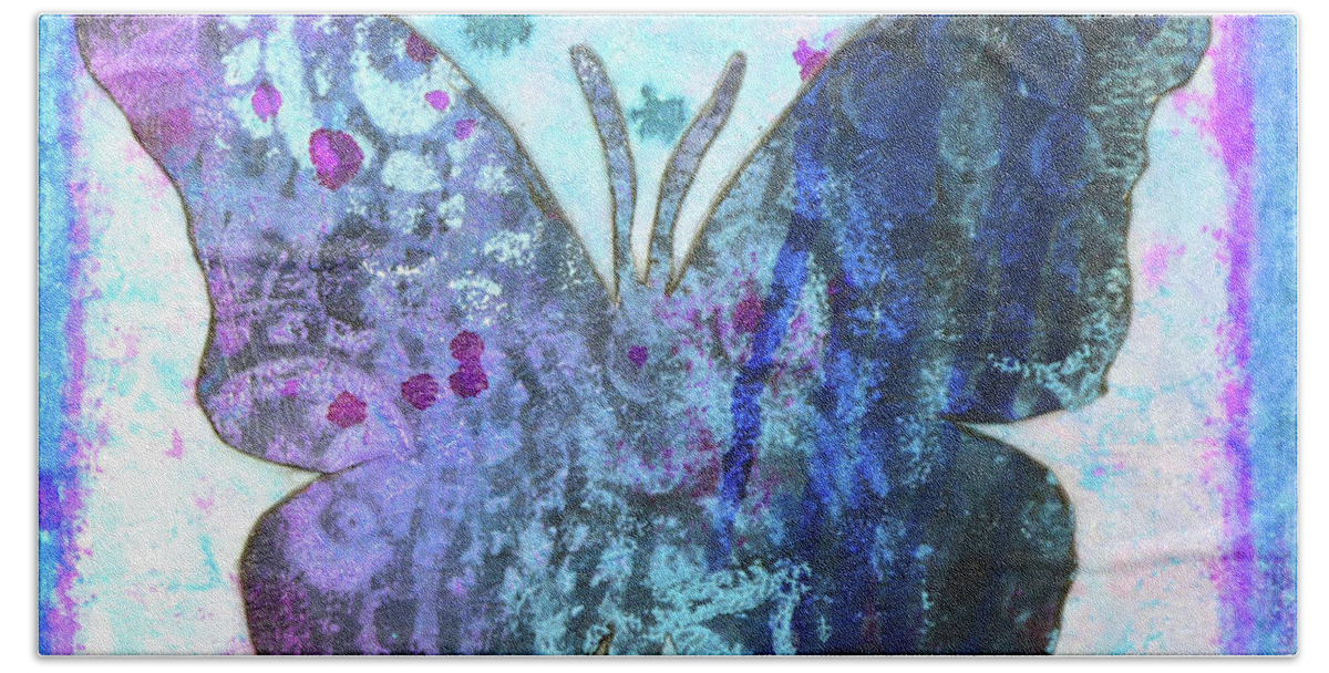 Butterfly Beach Sheet featuring the painting Believe Butterfly by Lisa Crisman
