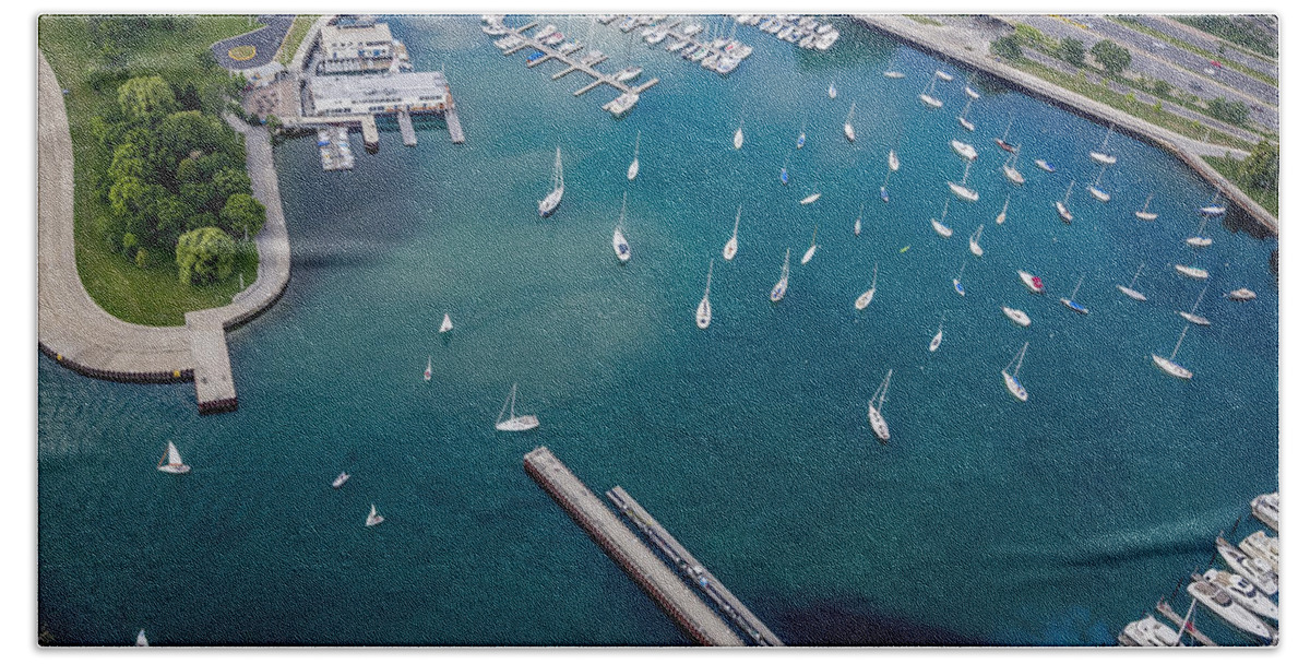 3scape Beach Towel featuring the photograph Belmont Harbor by Adam Romanowicz