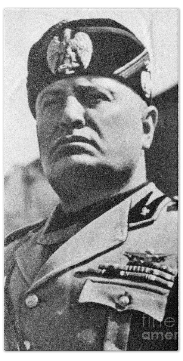 1938 Beach Towel featuring the photograph Benito Mussolini #1 by Granger