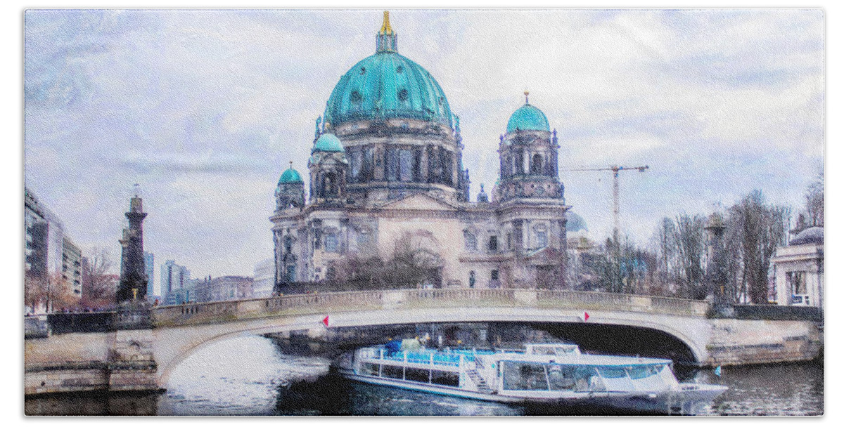 Berlin Beach Sheet featuring the painting Berliner Dom by Chris Armytage