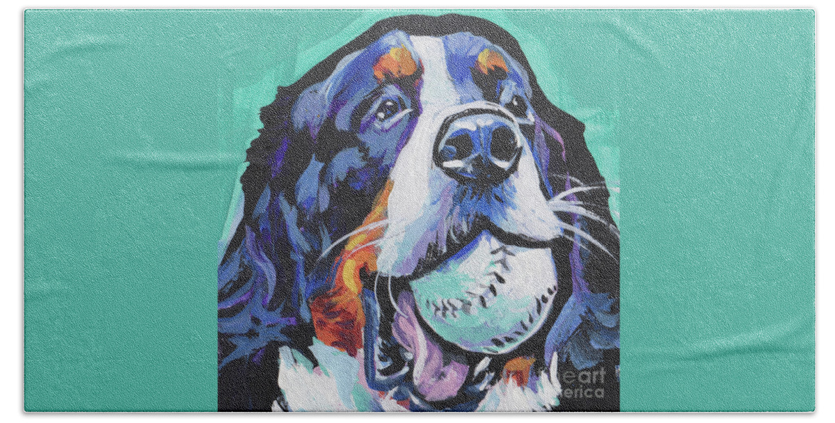 Berner Beach Towel featuring the painting Berny Ball Throw by Lea