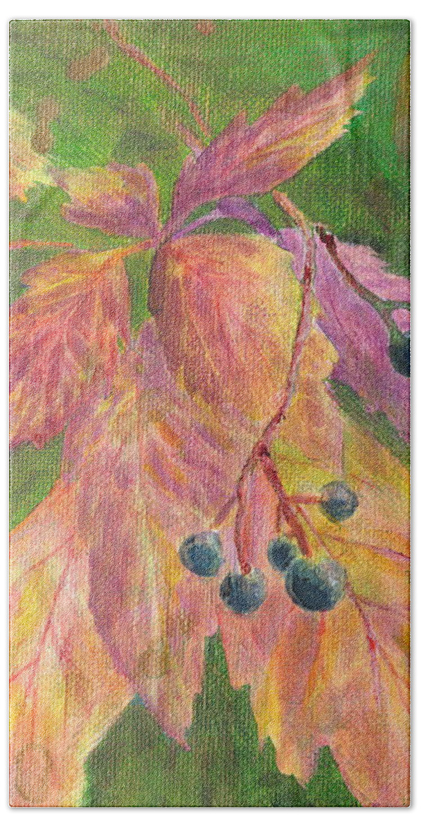 Berries Beach Sheet featuring the painting Berry Challenge by Denise Hoag