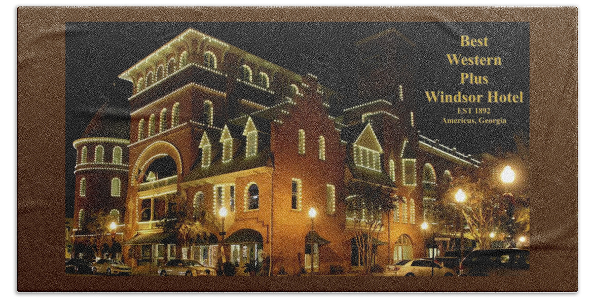 Best Western Plus Windsor Hotel Beach Sheet featuring the photograph Best Western Plus Windsor Hotel - Christmas -2 by Jerry Battle
