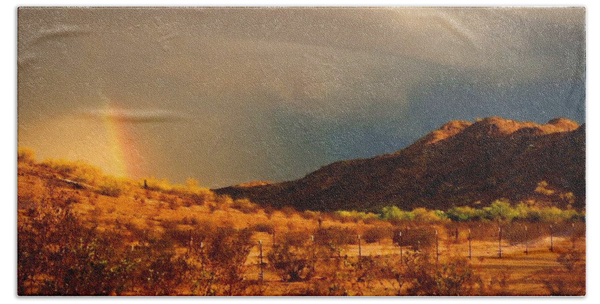 Arizona Beach Sheet featuring the photograph Beyond the Rainbow by Judy Kennedy