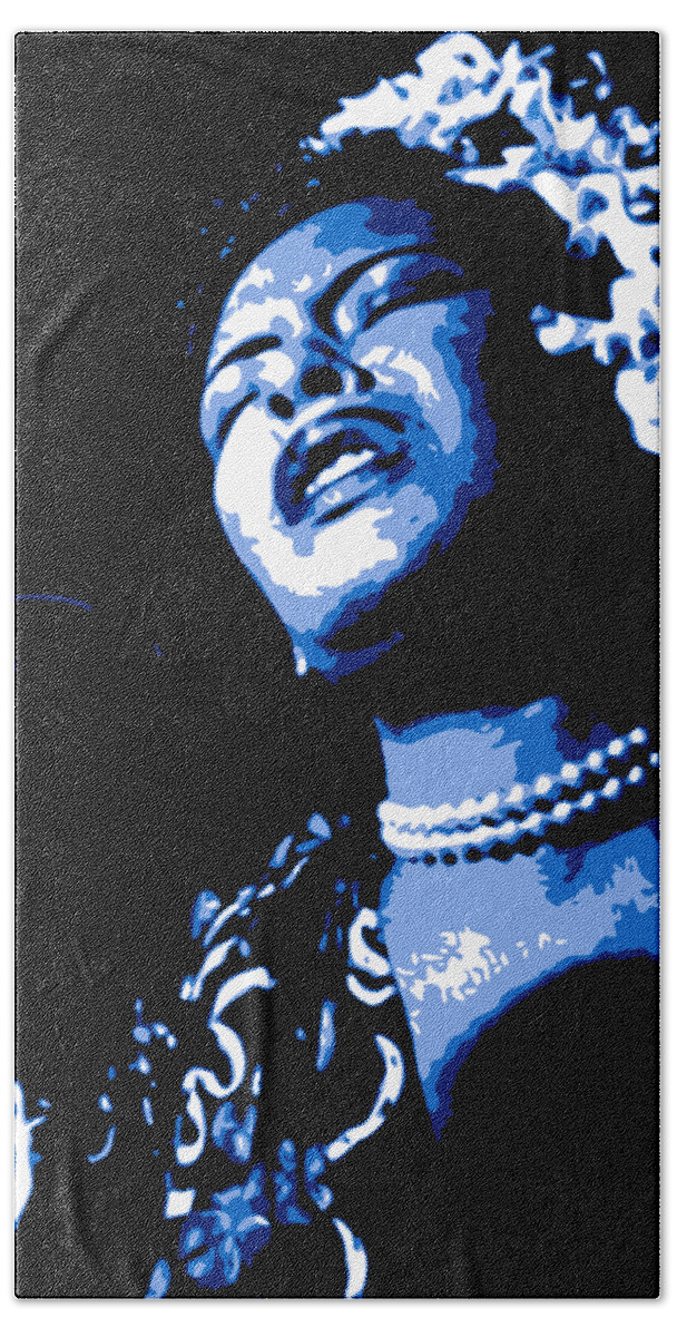 Billie Holiday Beach Towel featuring the digital art Billie Holiday by DB Artist