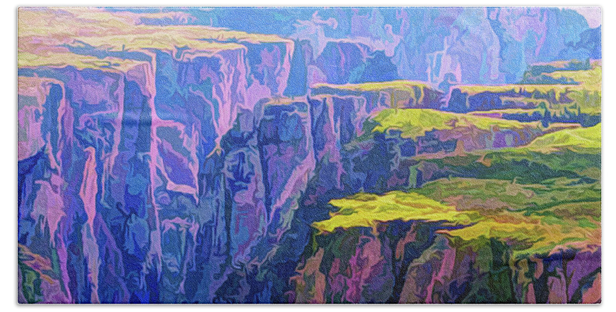 Black Canyon Beach Towel featuring the digital art Black Canyon Colorado by Walter Colvin