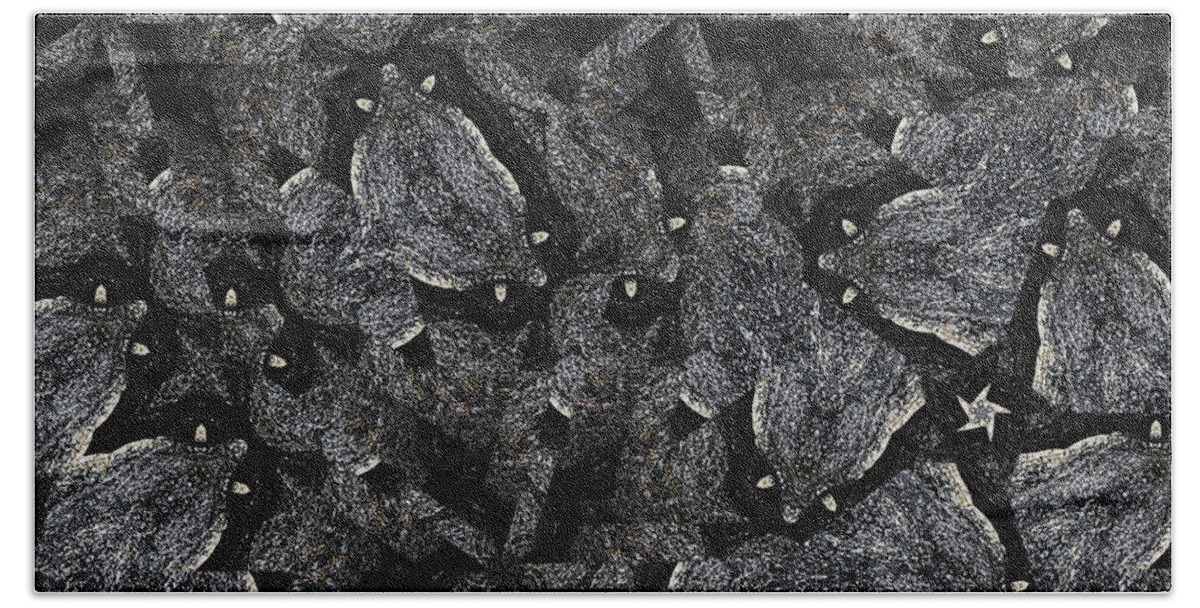 Rock Beach Towel featuring the photograph Black Granite Kaleido 3 by Peter J Sucy