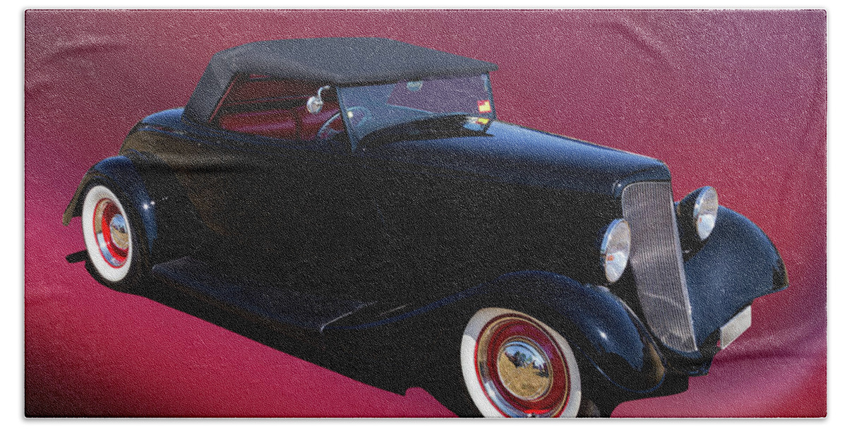 Car Beach Towel featuring the photograph Black in Back by Keith Hawley