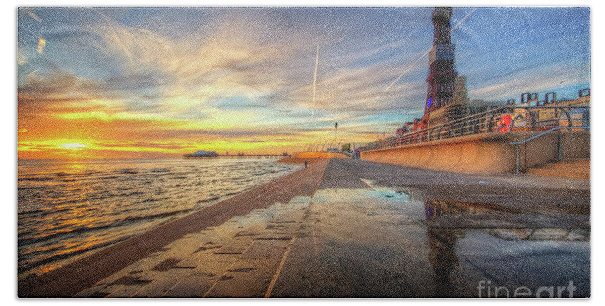 Photography Beach Sheet featuring the photograph Blackpool Sunset by Yhun Suarez