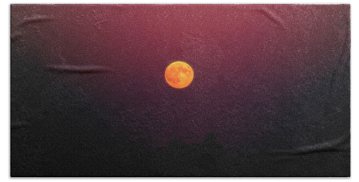 Full Red Moon Beach Towel featuring the photograph Blood Red Moon on Sep 27 2015 by Lilia S