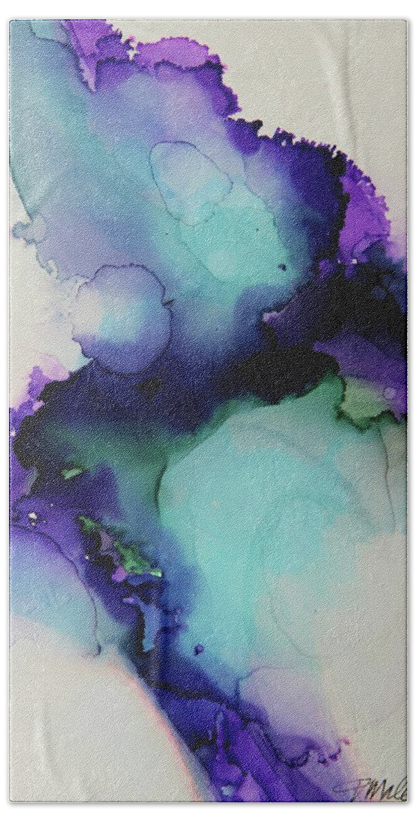 Alcohol Inks Beach Towel featuring the painting Bloom by Tracy Male