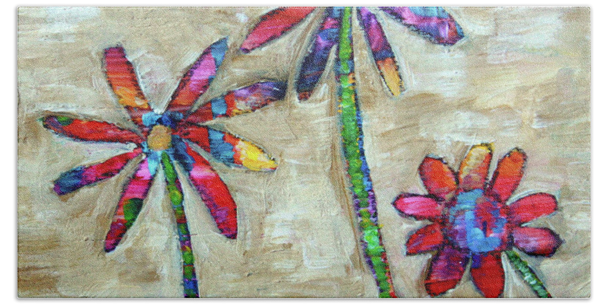 Flowers Beach Towel featuring the painting Bloom Trees by Winona's Sunshyne