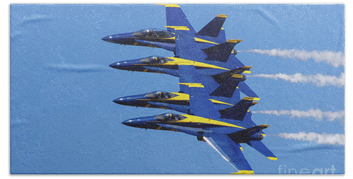 Images Beach Towel featuring the photograph Blue Angels Echelon 1 by Rick Bures