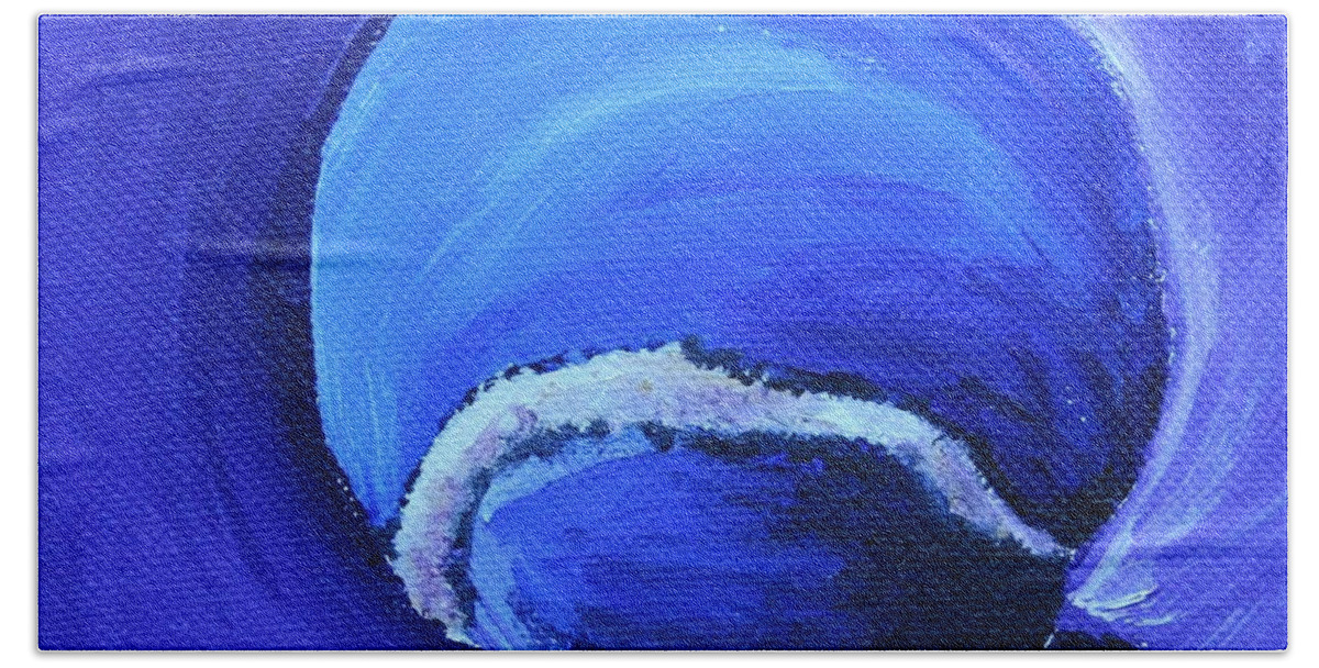 Blue Ball Beach Sheet featuring the painting Blue Ball by Susan Herber