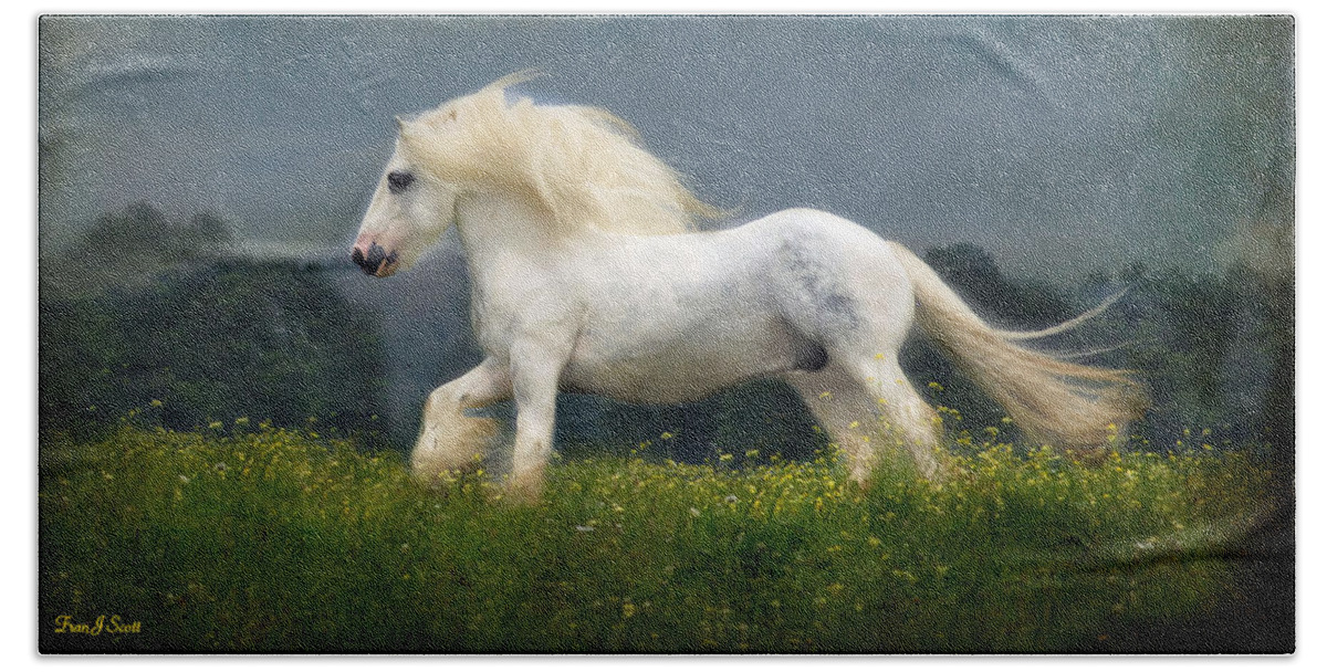 Horses Beach Towel featuring the photograph Blue Billy C1 by Fran J Scott