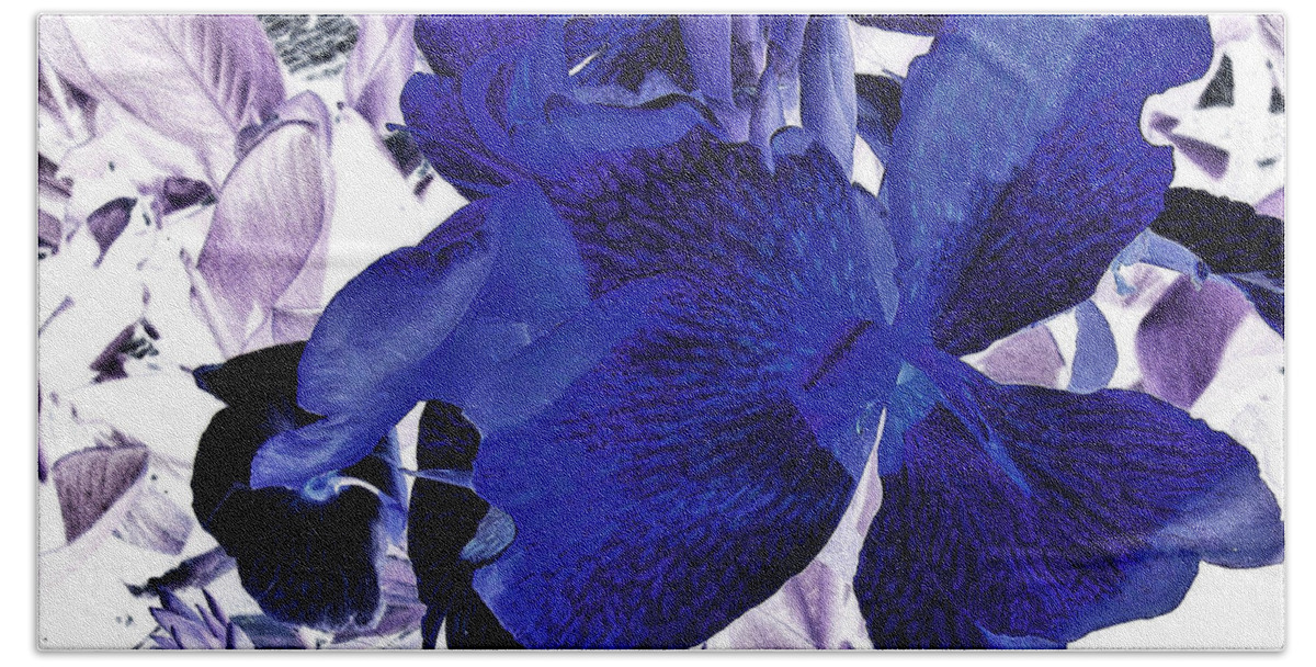 Blue Canna Lilyblue Lily Beach Towel featuring the photograph Blue Canna Lily by Shawna Rowe