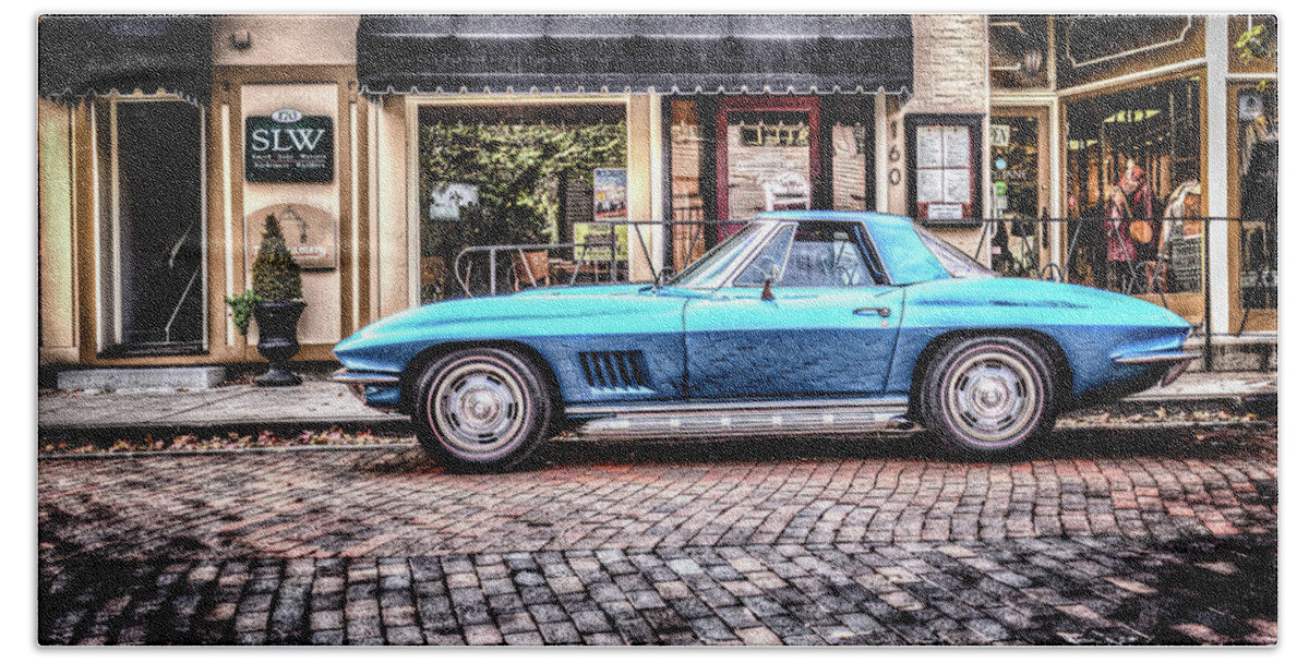 2016 Beach Sheet featuring the photograph Blue Corvette by Wade Brooks