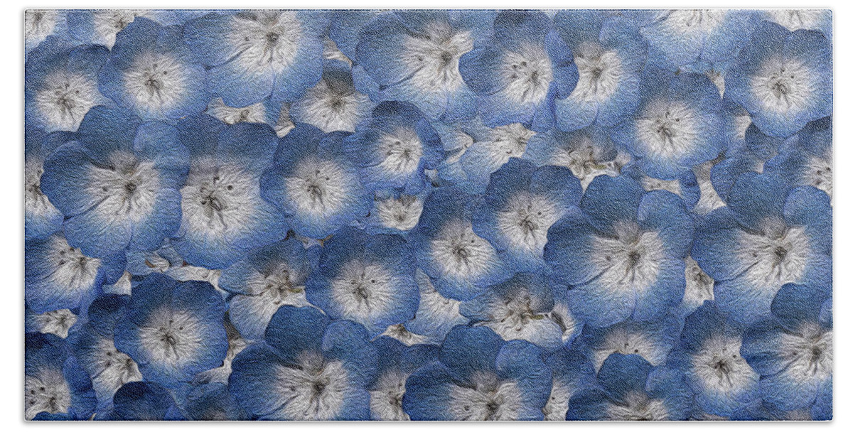 Floral Beach Towel featuring the photograph Blue Flower Collage by Vanessa Thomas