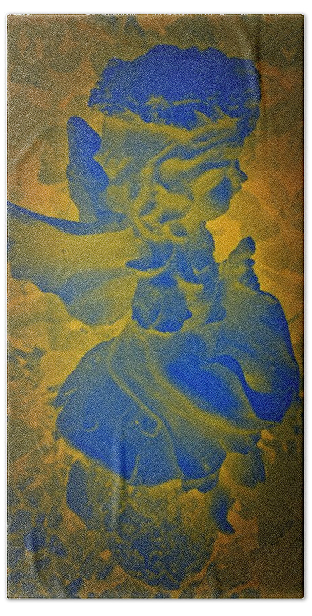 Spiritual Beach Towel featuring the photograph blue Flower Pixie by Christine Paris
