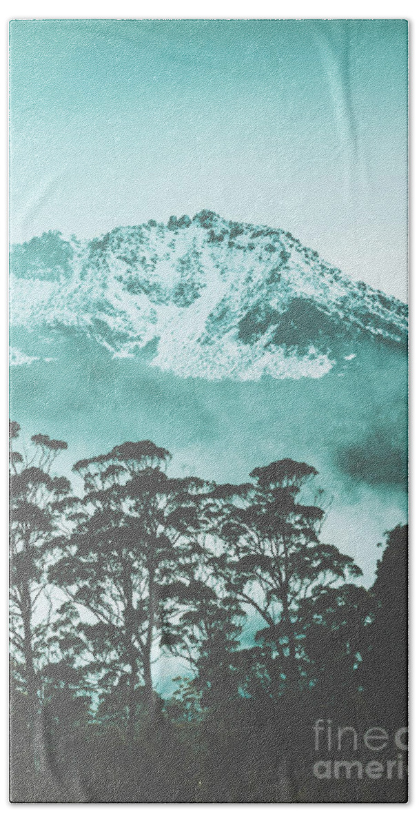 Blue Beach Towel featuring the photograph Blue mountain winter landscape by Jorgo Photography