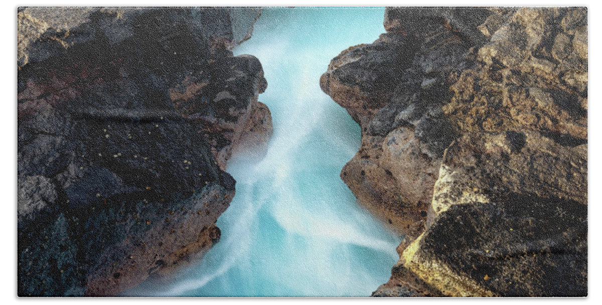 Landscape Beach Towel featuring the photograph Blue Path by Christopher Johnson