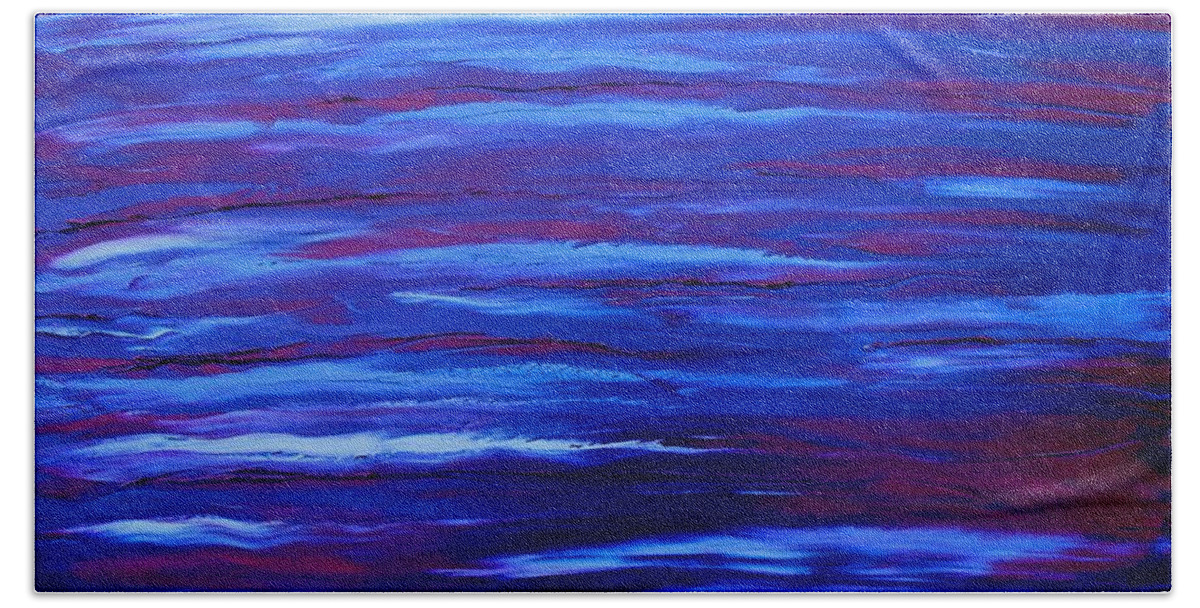 Beach Towel featuring the painting Blue Purple Enigma #1 by James Dunbar