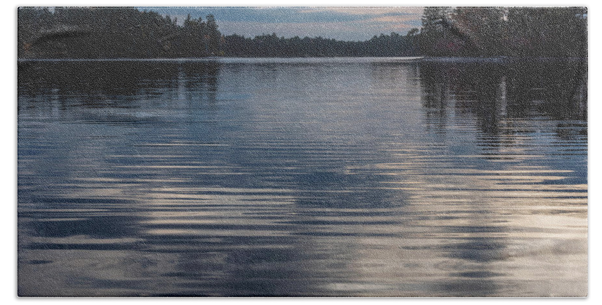 Terry Deluco Beach Towel featuring the photograph Blue Ripples Lake Horicon New Jersey by Terry DeLuco
