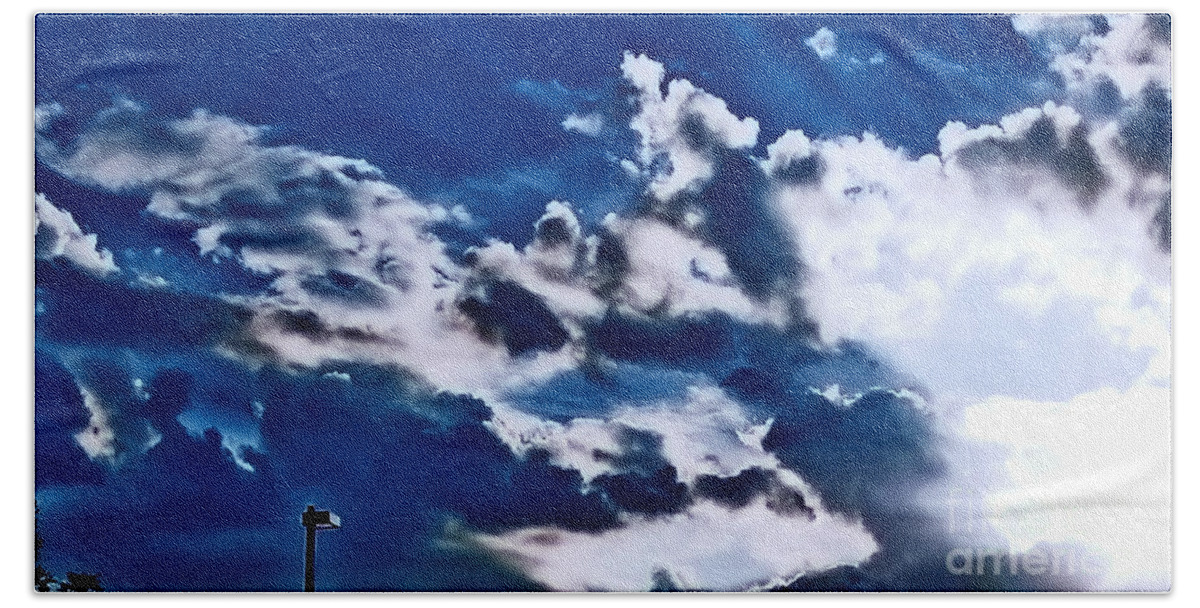 Clouds Beach Towel featuring the photograph Blue Sky by Steven Dunn