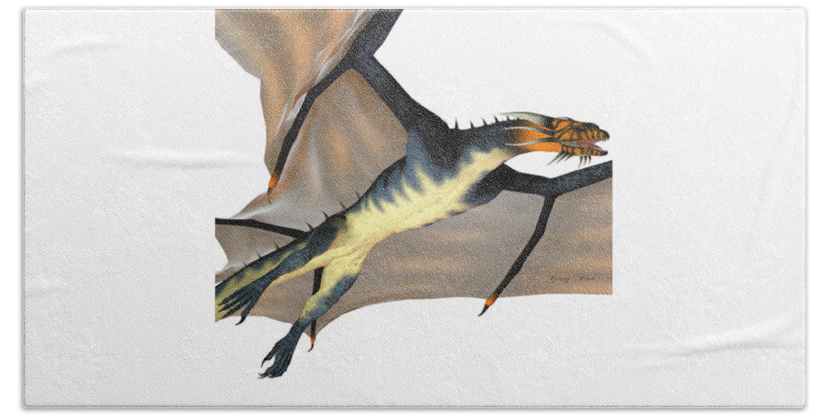 Dragon Beach Towel featuring the painting Blue Wasp Dragon Reign by Corey Ford