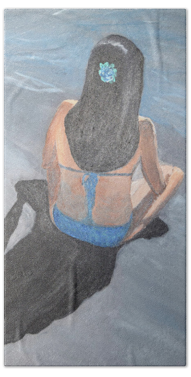  Beach Towel featuring the painting Blue Zen by Toni Willey