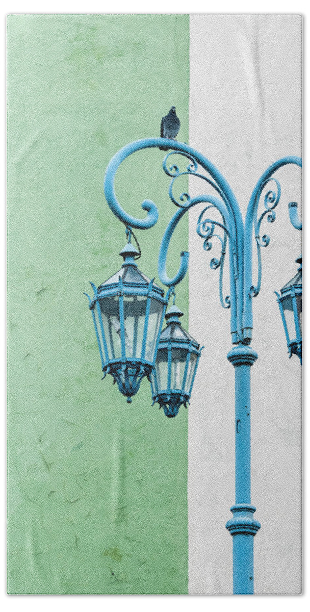Buenos Aires Beach Towel featuring the photograph Blue,green and white by Usha Peddamatham