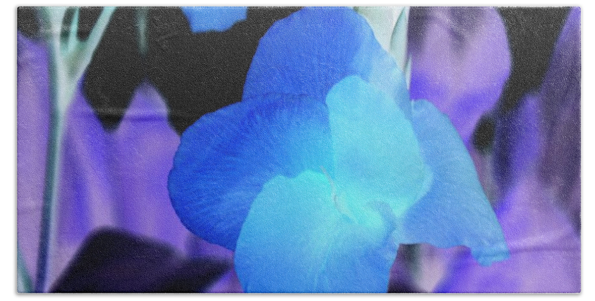 Floral Beach Towel featuring the photograph Blurple Field by James Granberry
