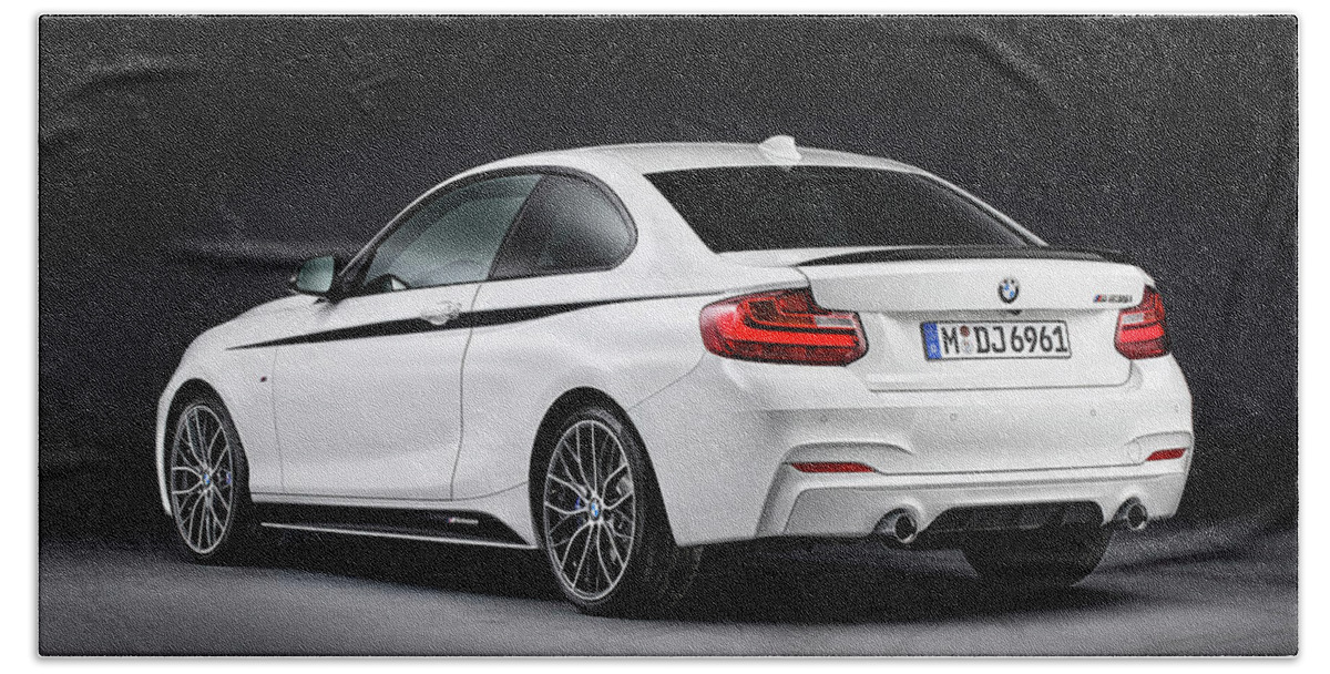 Bmw 2 Series Beach Towel featuring the digital art BMW 2 Series by Super Lovely