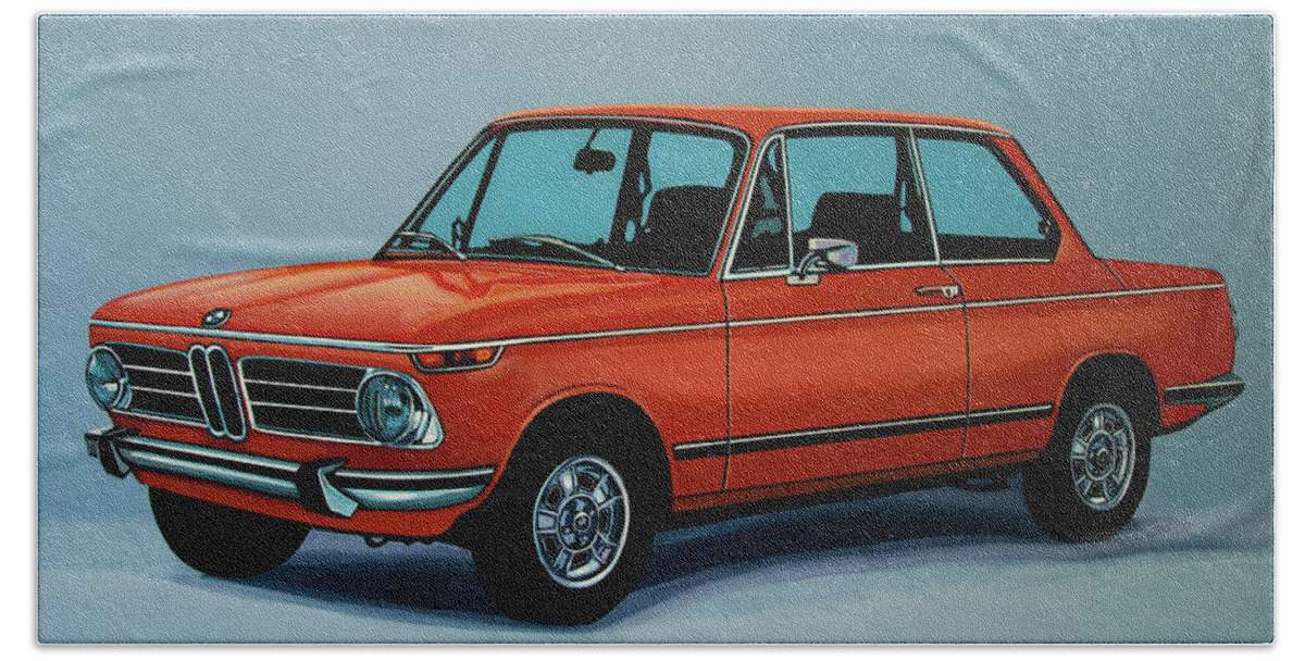 Bmw 2002 Beach Towel featuring the painting BMW 2002 1968 Painting by Paul Meijering